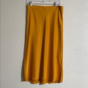 Rachel Zoe Golden Yellow Satin Skirt NWOT Size 6
